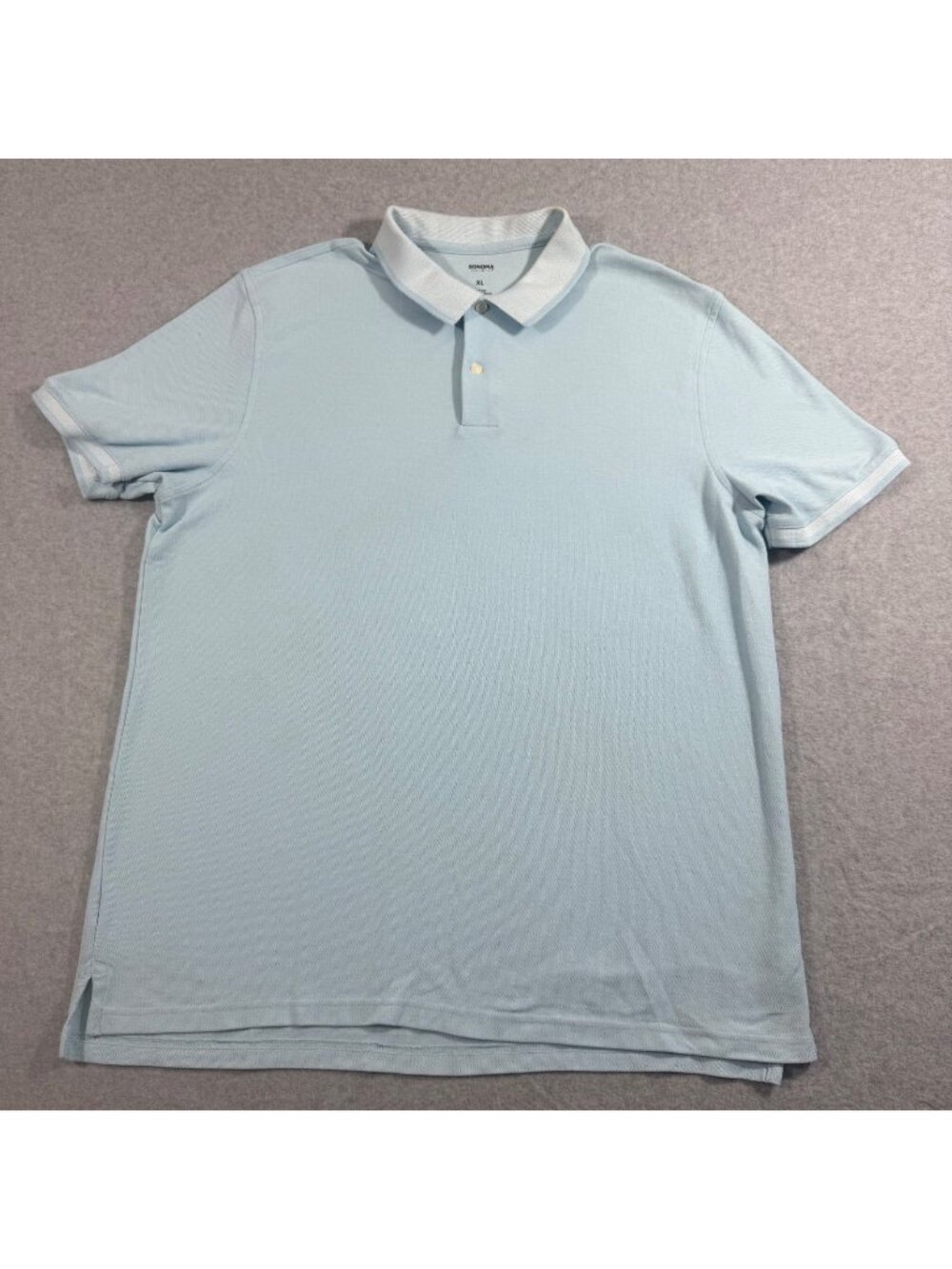 Sonoma Men’s XL Light Blue Polo Shirt Short Sleeve Cotton Blend Casual Golf